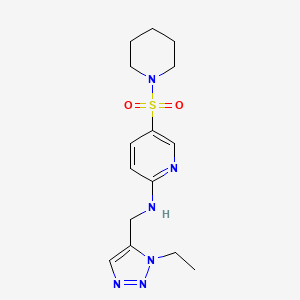 N-[(3-ethyltriazol-4-yl)methyl]-5-piperidin-1-ylsulfonylpyridin-2-amine