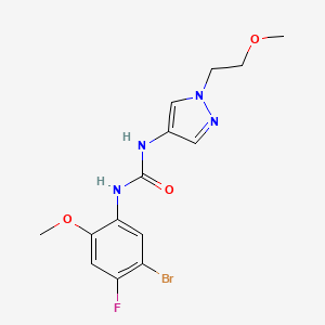 molecular formula C14H16BrFN4O3 B6976558 1-(5-Bromo-4-fluoro-2-methoxyphenyl)-3-[1-(2-methoxyethyl)pyrazol-4-yl]urea 