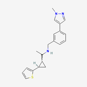 N-[[3-(1-methylpyrazol-4-yl)phenyl]methyl]-1-[(1R,2R)-2-thiophen-2-ylcyclopropyl]ethanamine