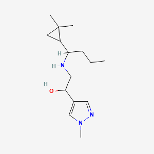 molecular formula C15H27N3O B6976594 2-[1-(2,2-Dimethylcyclopropyl)butylamino]-1-(1-methylpyrazol-4-yl)ethanol 