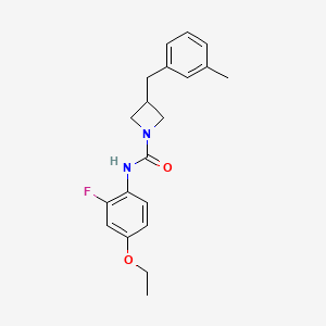 molecular formula C20H23FN2O2 B6976605 N-(4-ethoxy-2-fluorophenyl)-3-[(3-methylphenyl)methyl]azetidine-1-carboxamide 