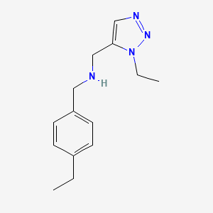 molecular formula C14H20N4 B6976623 1-(4-ethylphenyl)-N-[(3-ethyltriazol-4-yl)methyl]methanamine 