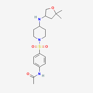 molecular formula C19H29N3O4S B6976630 N-[4-[4-[(5,5-dimethyloxolan-3-yl)amino]piperidin-1-yl]sulfonylphenyl]acetamide 