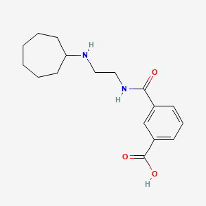 molecular formula C17H24N2O3 B6976631 3-[2-(Cycloheptylamino)ethylcarbamoyl]benzoic acid 