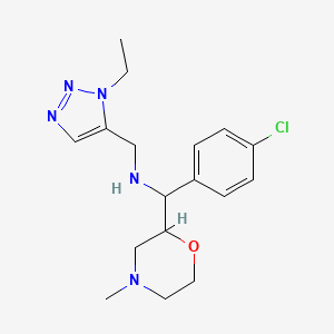 molecular formula C17H24ClN5O B6976637 1-(4-chlorophenyl)-N-[(3-ethyltriazol-4-yl)methyl]-1-(4-methylmorpholin-2-yl)methanamine 