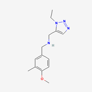 molecular formula C14H20N4O B6976646 N-[(3-ethyltriazol-4-yl)methyl]-1-(4-methoxy-3-methylphenyl)methanamine 