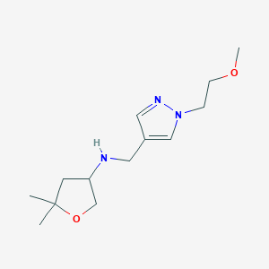 N-[[1-(2-methoxyethyl)pyrazol-4-yl]methyl]-5,5-dimethyloxolan-3-amine