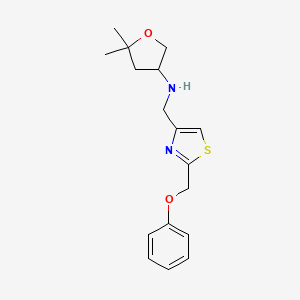 5,5-dimethyl-N-[[2-(phenoxymethyl)-1,3-thiazol-4-yl]methyl]oxolan-3-amine