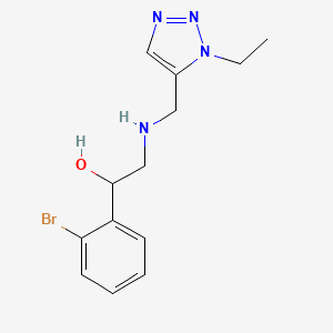 molecular formula C13H17BrN4O B6976667 1-(2-Bromophenyl)-2-[(3-ethyltriazol-4-yl)methylamino]ethanol 