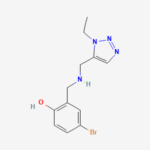 molecular formula C12H15BrN4O B6976680 4-Bromo-2-[[(3-ethyltriazol-4-yl)methylamino]methyl]phenol 