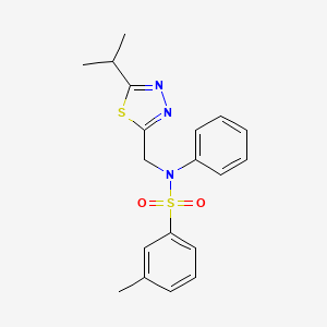 molecular formula C19H21N3O2S2 B6976695 3-methyl-N-phenyl-N-[(5-propan-2-yl-1,3,4-thiadiazol-2-yl)methyl]benzenesulfonamide 