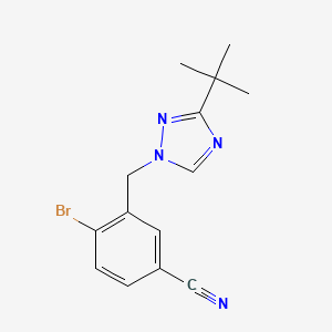 molecular formula C14H15BrN4 B6976703 4-Bromo-3-[(3-tert-butyl-1,2,4-triazol-1-yl)methyl]benzonitrile 