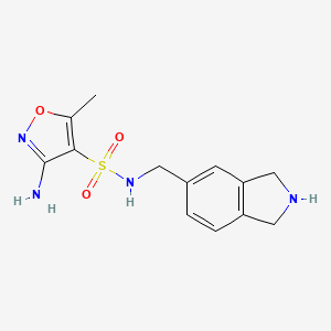 molecular formula C13H16N4O3S B6976775 3-amino-N-(2,3-dihydro-1H-isoindol-5-ylmethyl)-5-methyl-1,2-oxazole-4-sulfonamide 