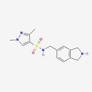 molecular formula C14H18N4O2S B6976777 N-(2,3-dihydro-1H-isoindol-5-ylmethyl)-1,3-dimethylpyrazole-4-sulfonamide 