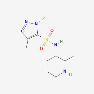 2,4-dimethyl-N-(2-methylpiperidin-3-yl)pyrazole-3-sulfonamide