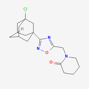 molecular formula C18H24ClN3O2 B6976803 1-[[3-(3-Chloro-1-adamantyl)-1,2,4-oxadiazol-5-yl]methyl]piperidin-2-one 