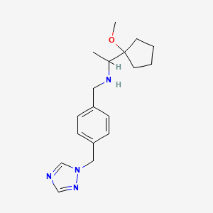 1-(1-methoxycyclopentyl)-N-[[4-(1,2,4-triazol-1-ylmethyl)phenyl]methyl]ethanamine