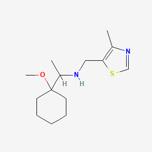 molecular formula C14H24N2OS B6976865 1-(1-methoxycyclohexyl)-N-[(4-methyl-1,3-thiazol-5-yl)methyl]ethanamine 