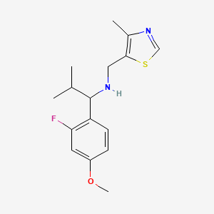 molecular formula C16H21FN2OS B6976882 1-(2-fluoro-4-methoxyphenyl)-2-methyl-N-[(4-methyl-1,3-thiazol-5-yl)methyl]propan-1-amine 