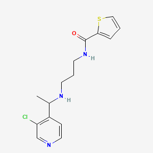 molecular formula C15H18ClN3OS B6976889 N-[3-[1-(3-chloropyridin-4-yl)ethylamino]propyl]thiophene-2-carboxamide 