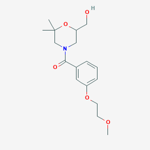 molecular formula C17H25NO5 B6976921 [6-(Hydroxymethyl)-2,2-dimethylmorpholin-4-yl]-[3-(2-methoxyethoxy)phenyl]methanone 