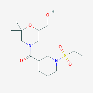 (1-Ethylsulfonylpiperidin-3-yl)-[6-(hydroxymethyl)-2,2-dimethylmorpholin-4-yl]methanone