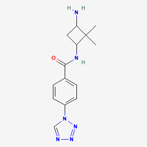 molecular formula C14H18N6O B6976958 N-(3-amino-2,2-dimethylcyclobutyl)-4-(tetrazol-1-yl)benzamide 