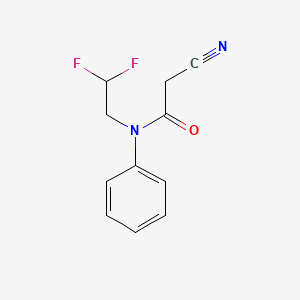 molecular formula C11H10F2N2O B6977008 2-cyano-N-(2,2-difluoroethyl)-N-phenylacetamide 