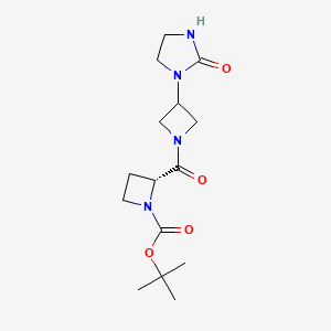 tert-butyl (2R)-2-[3-(2-oxoimidazolidin-1-yl)azetidine-1-carbonyl]azetidine-1-carboxylate