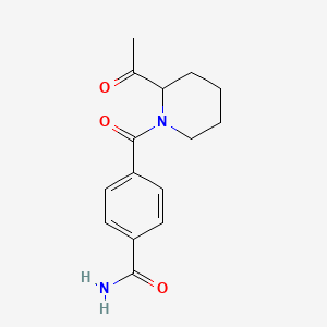 molecular formula C15H18N2O3 B6977136 4-(2-Acetylpiperidine-1-carbonyl)benzamide 