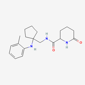 N-[[1-(2-methylanilino)cyclopentyl]methyl]-6-oxopiperidine-2-carboxamide