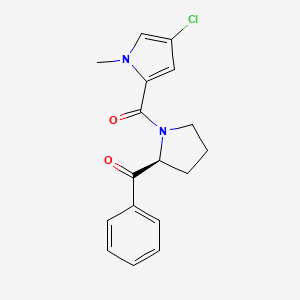 molecular formula C17H17ClN2O2 B6977146 [(2S)-1-(4-chloro-1-methylpyrrole-2-carbonyl)pyrrolidin-2-yl]-phenylmethanone 