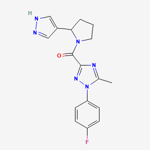 [1-(4-fluorophenyl)-5-methyl-1,2,4-triazol-3-yl]-[2-(1H-pyrazol-4-yl)pyrrolidin-1-yl]methanone