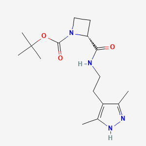 tert-butyl (2R)-2-[2-(3,5-dimethyl-1H-pyrazol-4-yl)ethylcarbamoyl]azetidine-1-carboxylate