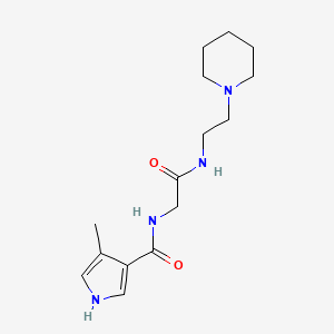 molecular formula C15H24N4O2 B6977204 4-methyl-N-[2-oxo-2-(2-piperidin-1-ylethylamino)ethyl]-1H-pyrrole-3-carboxamide 