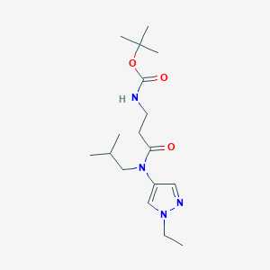 tert-butyl N-[3-[(1-ethylpyrazol-4-yl)-(2-methylpropyl)amino]-3-oxopropyl]carbamate