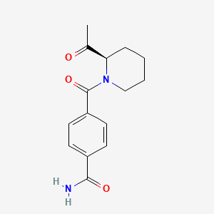 molecular formula C15H18N2O3 B6977220 4-[(2R)-2-acetylpiperidine-1-carbonyl]benzamide 