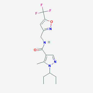 5-methyl-1-pentan-3-yl-N-[[5-(trifluoromethyl)-1,2-oxazol-3-yl]methyl]pyrazole-4-carboxamide