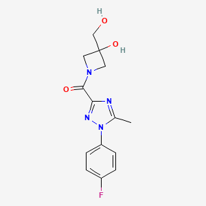 [1-(4-Fluorophenyl)-5-methyl-1,2,4-triazol-3-yl]-[3-hydroxy-3-(hydroxymethyl)azetidin-1-yl]methanone