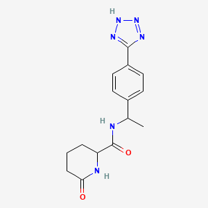 6-oxo-N-[1-[4-(2H-tetrazol-5-yl)phenyl]ethyl]piperidine-2-carboxamide