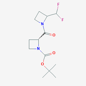 molecular formula C13H20F2N2O3 B6977344 tert-butyl (2R)-2-[2-(difluoromethyl)azetidine-1-carbonyl]azetidine-1-carboxylate 