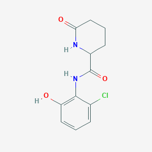 molecular formula C12H13ClN2O3 B6977356 N-(2-chloro-6-hydroxyphenyl)-6-oxopiperidine-2-carboxamide 