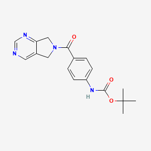 molecular formula C18H20N4O3 B6977357 tert-butyl N-[4-(5,7-dihydropyrrolo[3,4-d]pyrimidine-6-carbonyl)phenyl]carbamate 