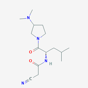 2-cyano-N-[(2S)-1-[3-(dimethylamino)pyrrolidin-1-yl]-4-methyl-1-oxopentan-2-yl]acetamide