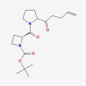 molecular formula C18H28N2O4 B6977382 tert-butyl (2R)-2-(2-pent-4-enoylpyrrolidine-1-carbonyl)azetidine-1-carboxylate 