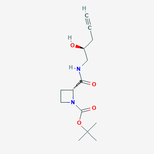 molecular formula C14H22N2O4 B6977388 tert-butyl (2R)-2-[[(2S)-2-hydroxypent-4-ynyl]carbamoyl]azetidine-1-carboxylate 