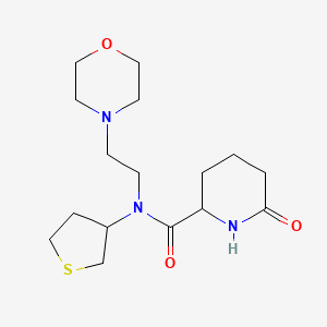 molecular formula C16H27N3O3S B6977391 N-(2-morpholin-4-ylethyl)-6-oxo-N-(thiolan-3-yl)piperidine-2-carboxamide 