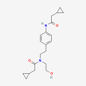 2-cyclopropyl-N-[4-[2-[(2-cyclopropylacetyl)-(2-hydroxyethyl)amino]ethyl]phenyl]acetamide