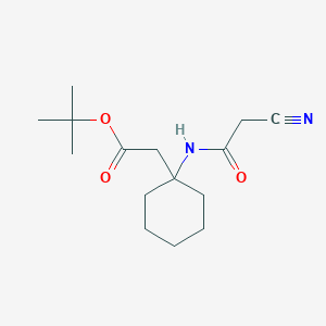 molecular formula C15H24N2O3 B6977462 Tert-butyl 2-[1-[(2-cyanoacetyl)amino]cyclohexyl]acetate 