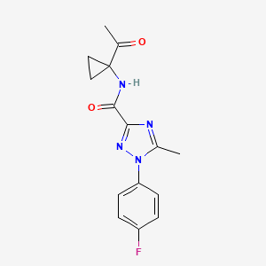 molecular formula C15H15FN4O2 B6977491 N-(1-acetylcyclopropyl)-1-(4-fluorophenyl)-5-methyl-1,2,4-triazole-3-carboxamide 